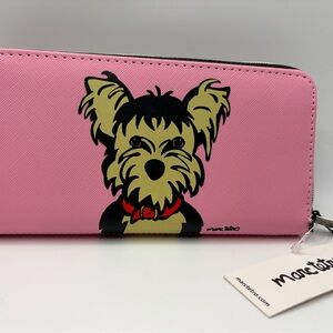 Marc Tetro Pink Yorkie Graphic Zip Wallet